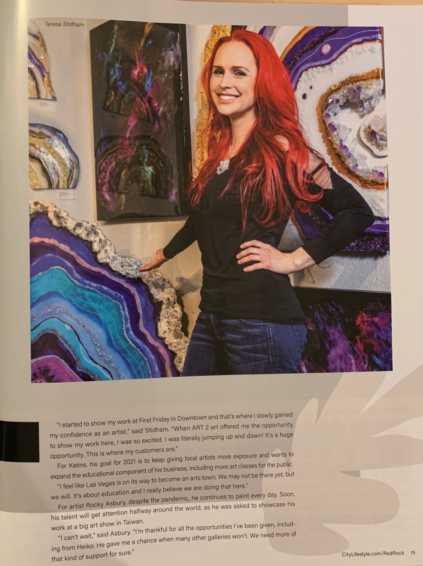 Red Rock Lifestyle article page 4 — Teresa Stidham feature.
