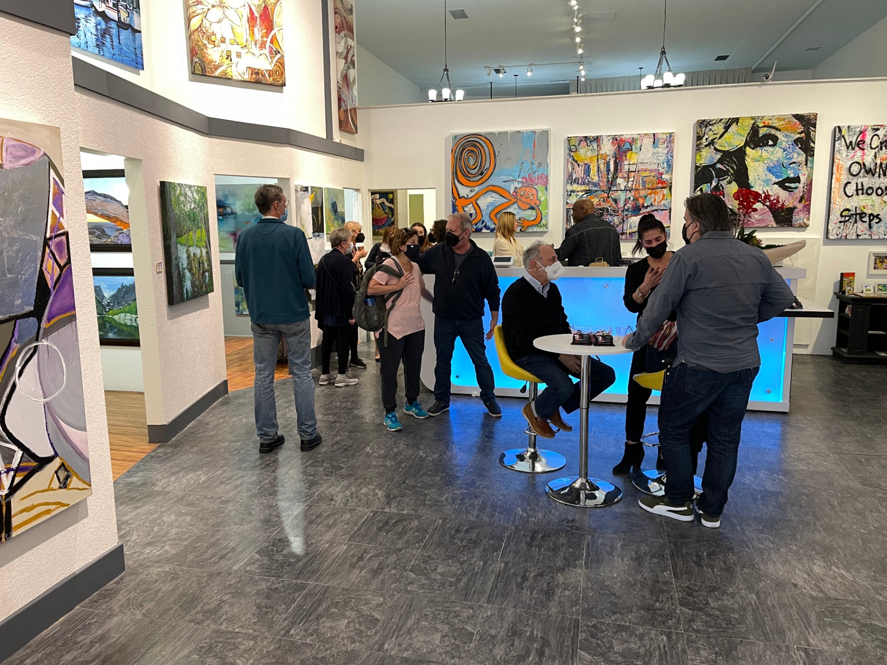 Opening reception inside the ART 2 art District main hall.
