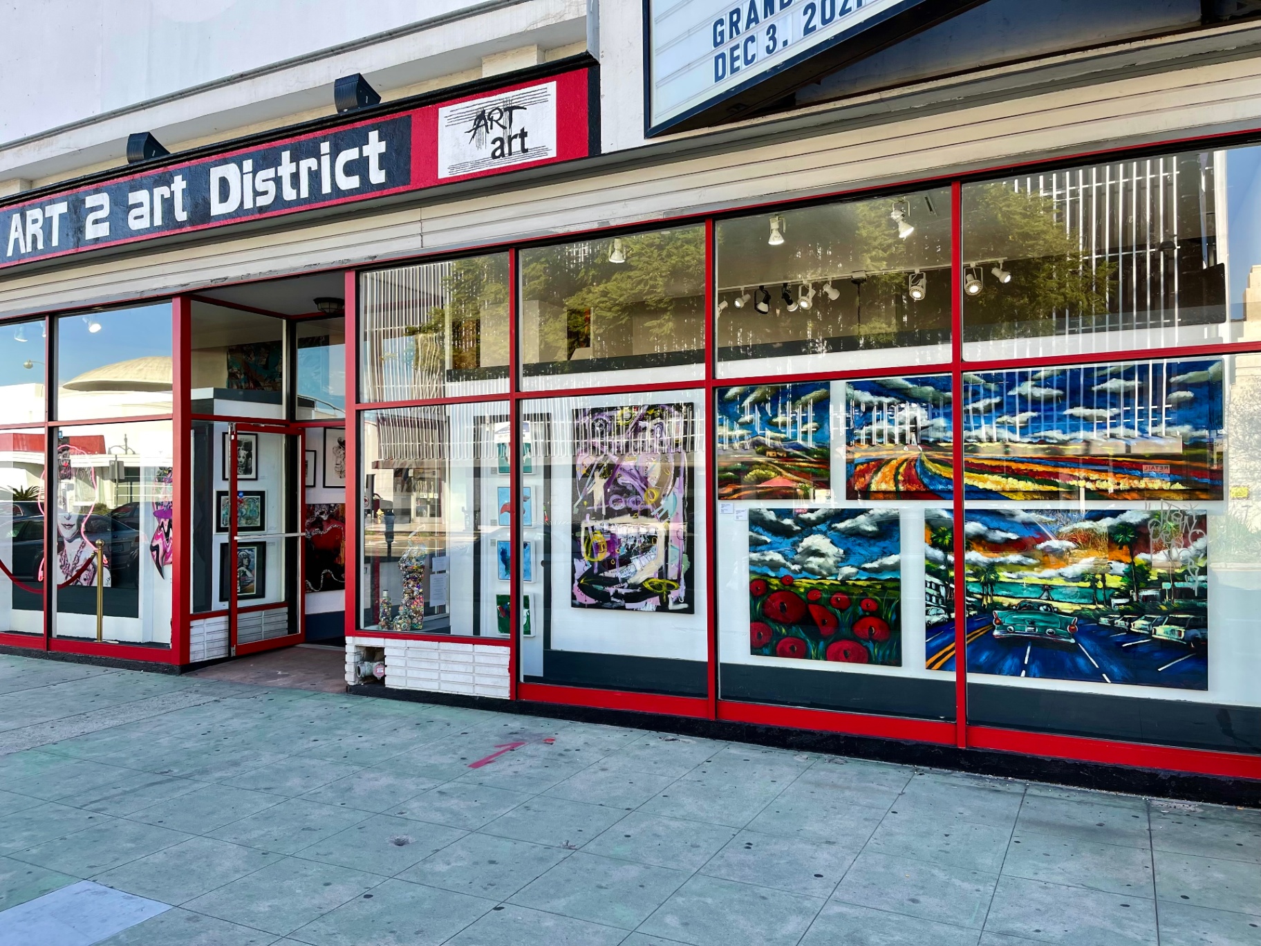 ART 2 art District storefront on Wilshire Boulevard, Los Angeles.